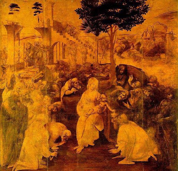 LEONARDO da Vinci The Adoration of the Magi oil painting image